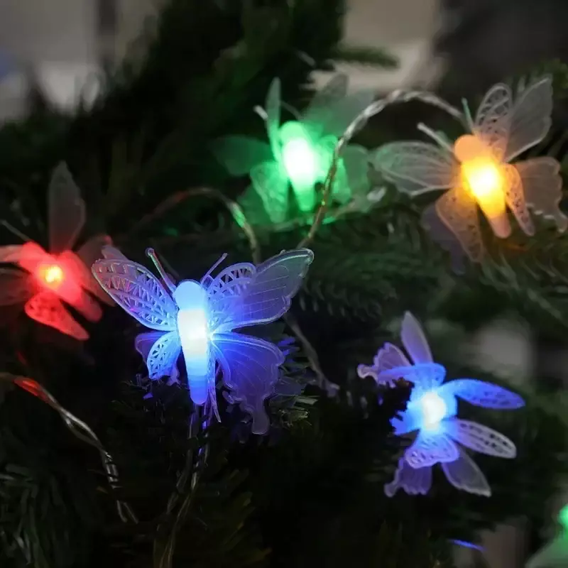 Camping Light String Colorful LED Butterfly Atmosphere Light Decoration Outdoor Colorful Lights Bedroom Living Room Light String