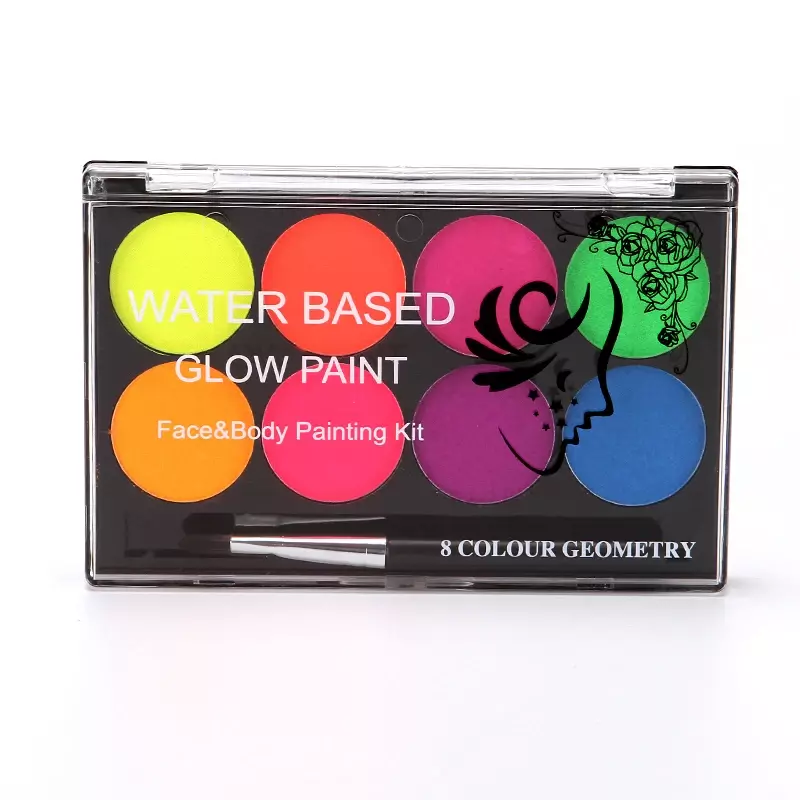 8 Colors Face Body Art Paint UV Glow Fluorescent Glowing Christmas Halloween Party Fancy Dress Beauty Makeup Tool