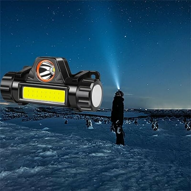 Super brilhante farol LED recarregável, uso recarregável, farol de pesca, caça ao ar livre, camping, impermeável cabeça luz, entrega rápida, novo