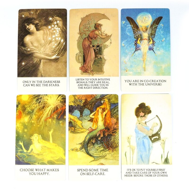 마법의 예술 오라클 카드 덱, 영감 메시지 포함 아름다운 빈티지 아트워크, 42 개 카드, 10.3x6cm