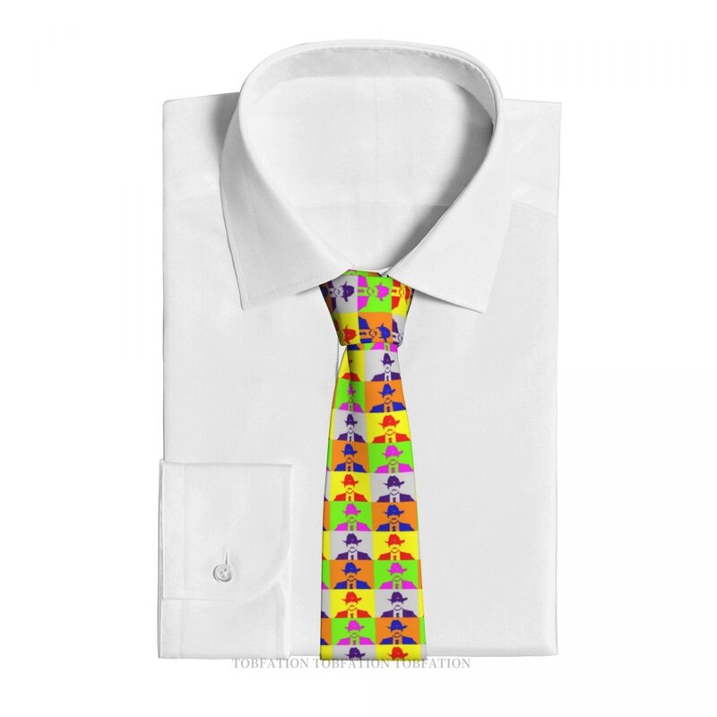 Con Sombrero In Pop Art pedalò classico poliestere stampato da uomo 8cm di larghezza cravatta Cosplay accessorio per feste