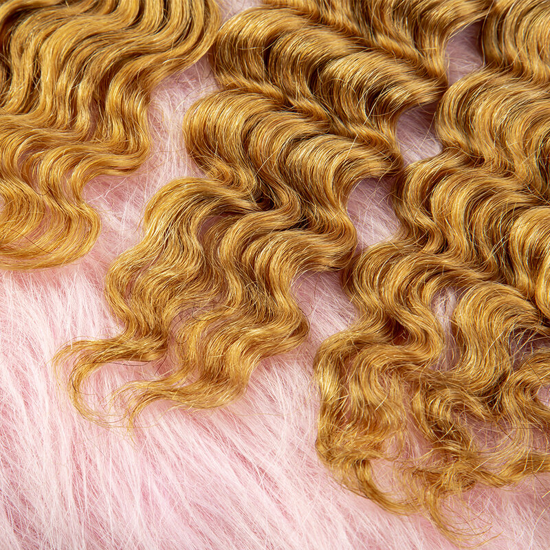 Extensión de cabello virgen a granel, cabello Natural Rubio de onda profunda, a granel, sin trama, Color claro, cabello humano a granel para salón