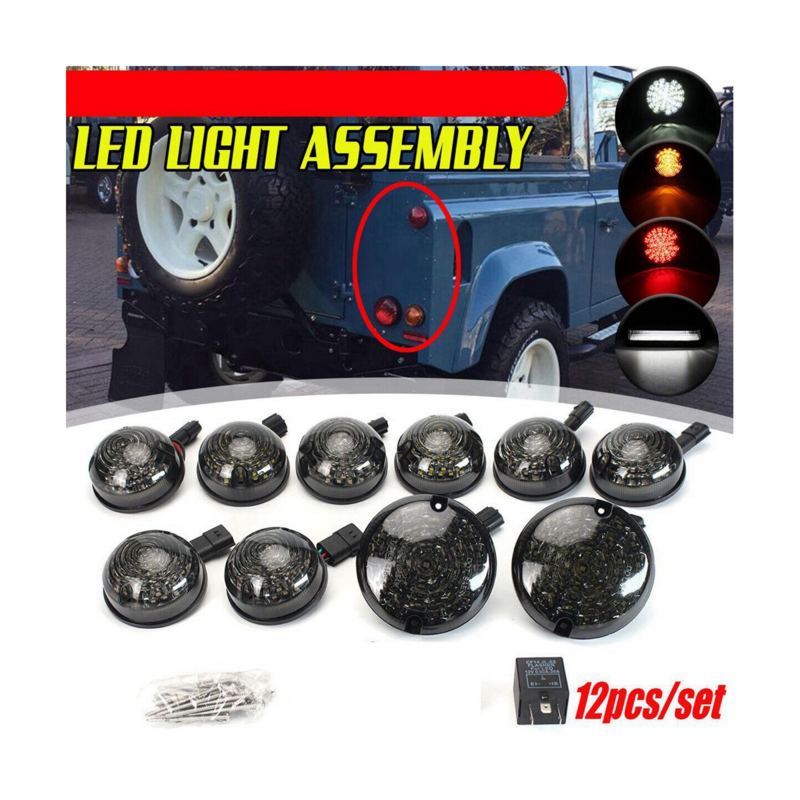 Luz indicadora de señal delantera y trasera para coche Land Rover Defender, luz antiniebla de parada y marcha atrás, 10 piezas, 90, 110, 130