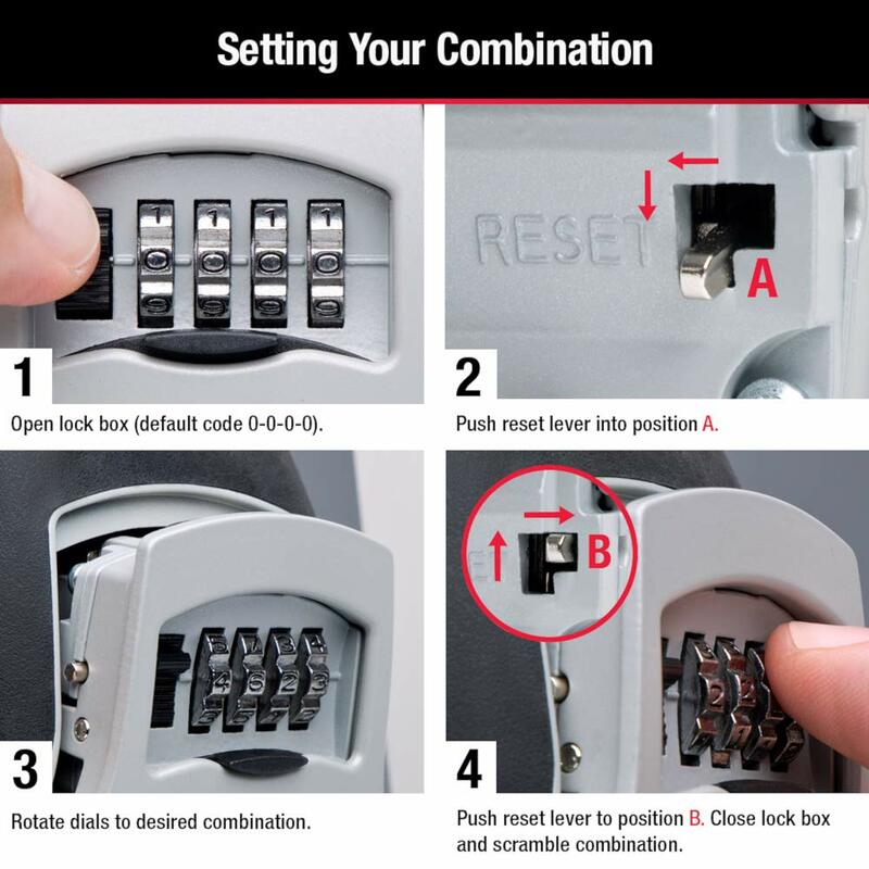 Kunci Master kotak penyimpanan kunci dinding luar ruangan kotak kunci untuk rumah kunci aman dengan kunci kombinasi 5 kapasitas kunci 5401EC