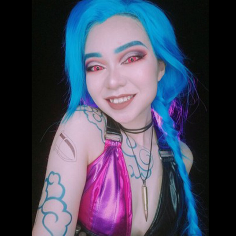 Spiel Jinx Tattoo Aufkleber Wasserdicht Temporäre Erwachsene Unisex Gothic Lolita Cosplay Prop Zubehör