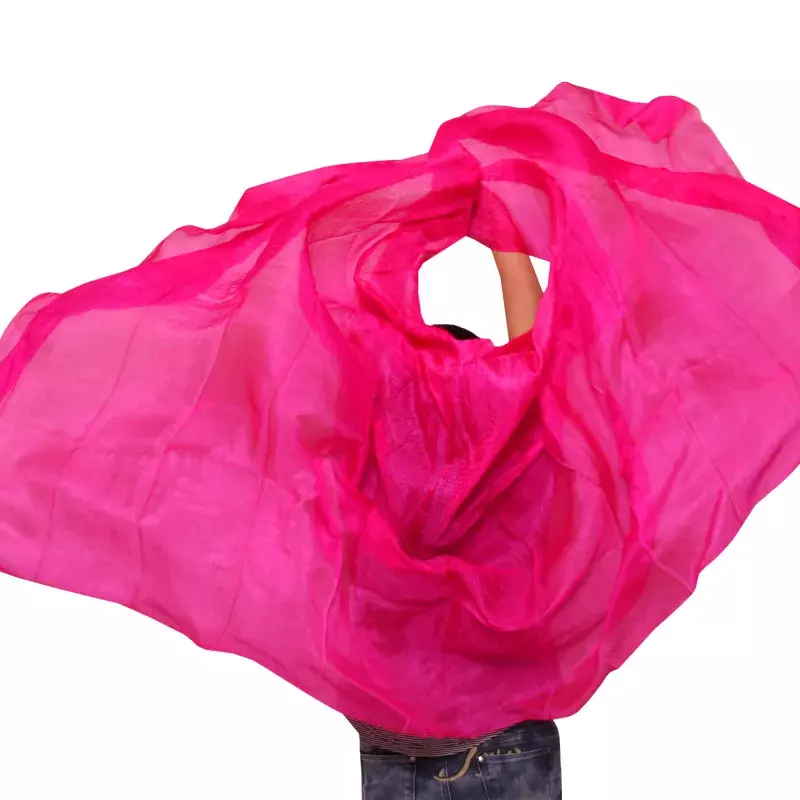 100% seta Performance Dance tinta unita Texture leggera velo scialli donna sciarpa costumi accessori veli danza del ventre 250cm x 114cm