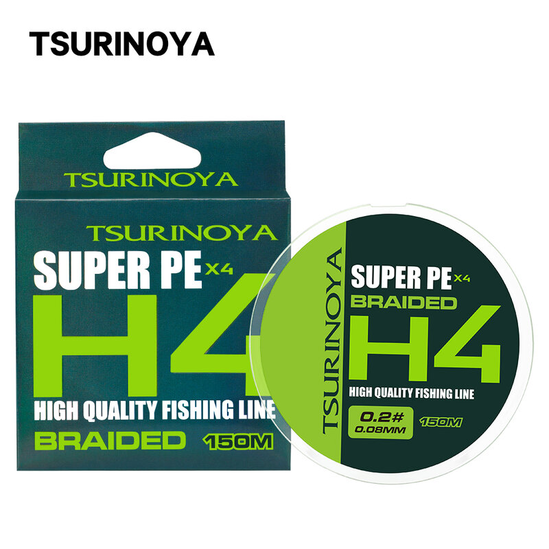 TSURINOYA-linhas de pesca trançadas, linha PE Multifilament, jogo leve TROUT jogo H4, fundição longa, 4 vertentes, 4LB, 6LB, 8LB, 150m