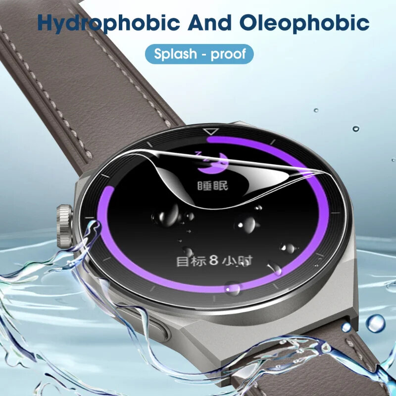 Film hidrogel lembut untuk jam tangan Huawei GT3, 42mm 46mm jam tangan cerdas pelindung layar Anti gores untuk Huawei GT4 41mm 46mm bukan kaca
