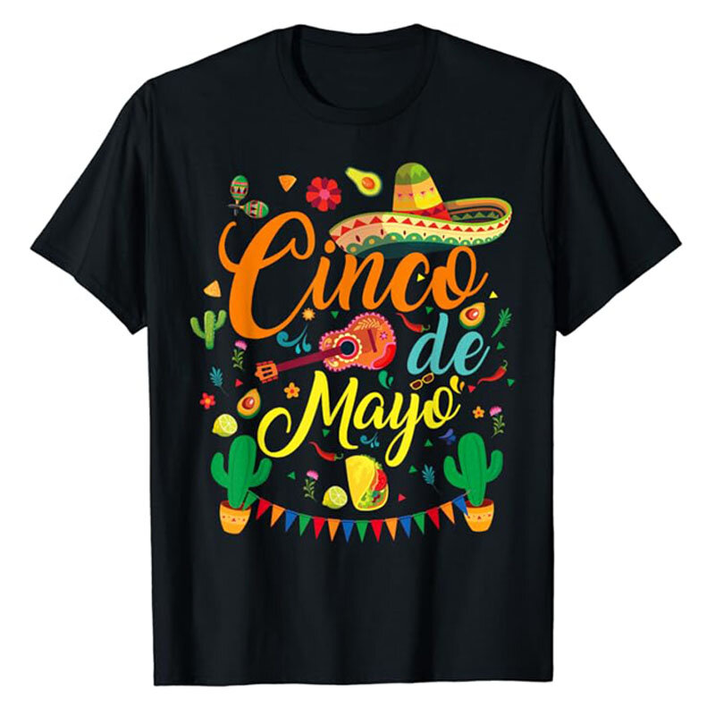 Camiseta divertida De Fiesta De Cinco De Mayo para hombres y mujeres, ropa De Fiesta del Festival De México, camisetas gráficas lindas De moda