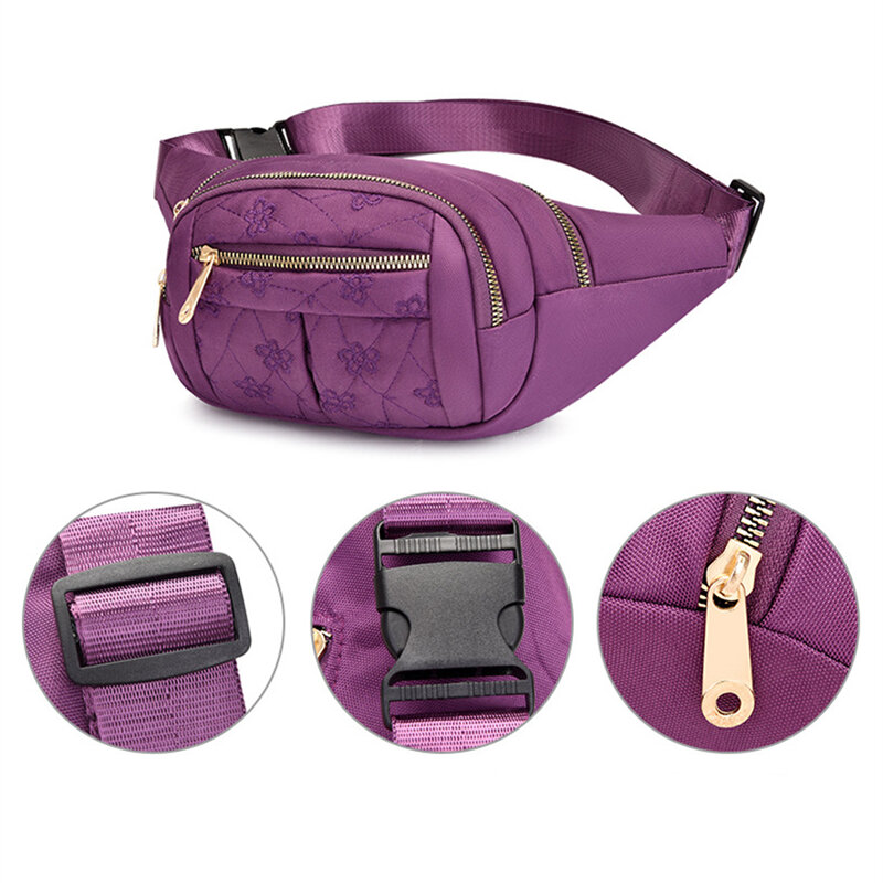 Frauen Hüft taschen Nylon Freizeit einfarbige Hüft tasche Schulter Umhängetaschen Handtaschen All-Match Messenger Gürtel taschen