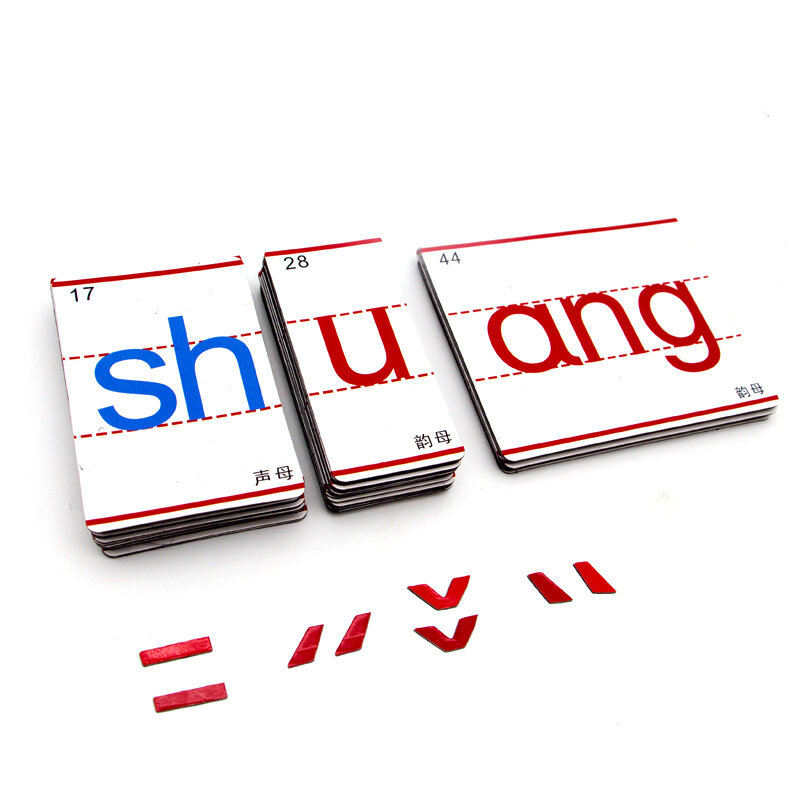 Autocollants magnétiques pour réfrigérateur, carte Pinyin chinois, orthographe, fuchsia, jouets pour enfants, aide précoce
