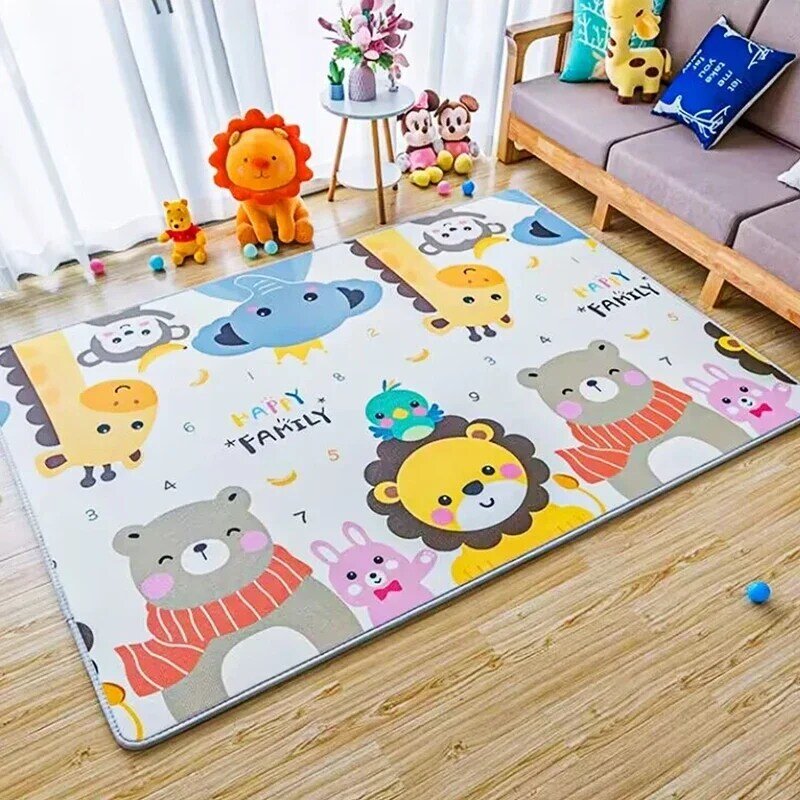 Alfombra de juegos EPE de 200cm x 180cm para bebé, tapete de desarrollo para habitación de bebé, almohadilla para gatear, alfombras de doble cara