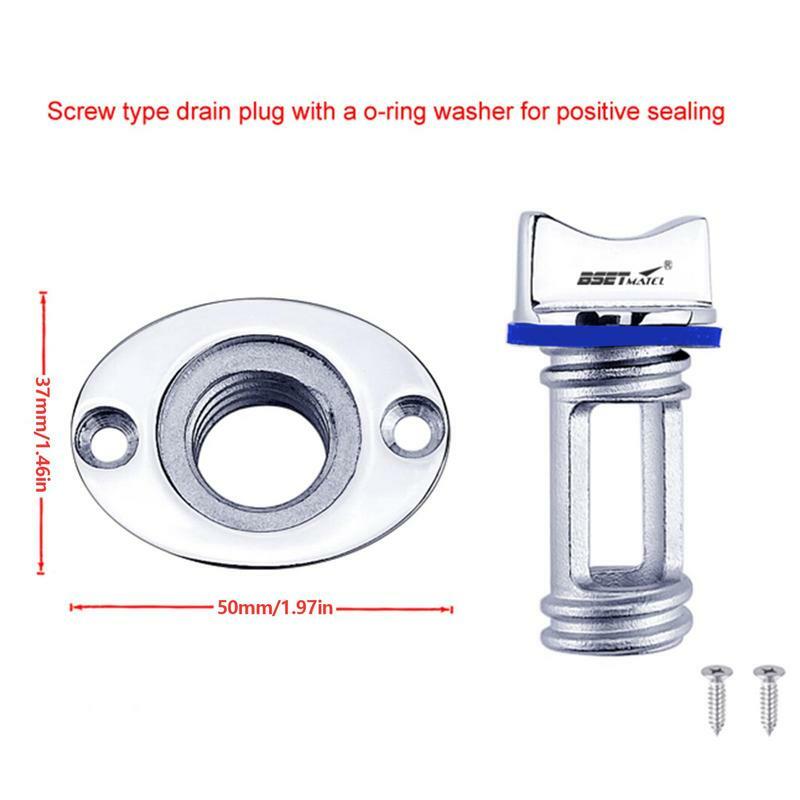 Boats Drain Plug Kit Stainless Steel Marine Kayak Plug Kit Rustproof Waterproof Boat Drain Plug With Seal Ring For The Stern Of