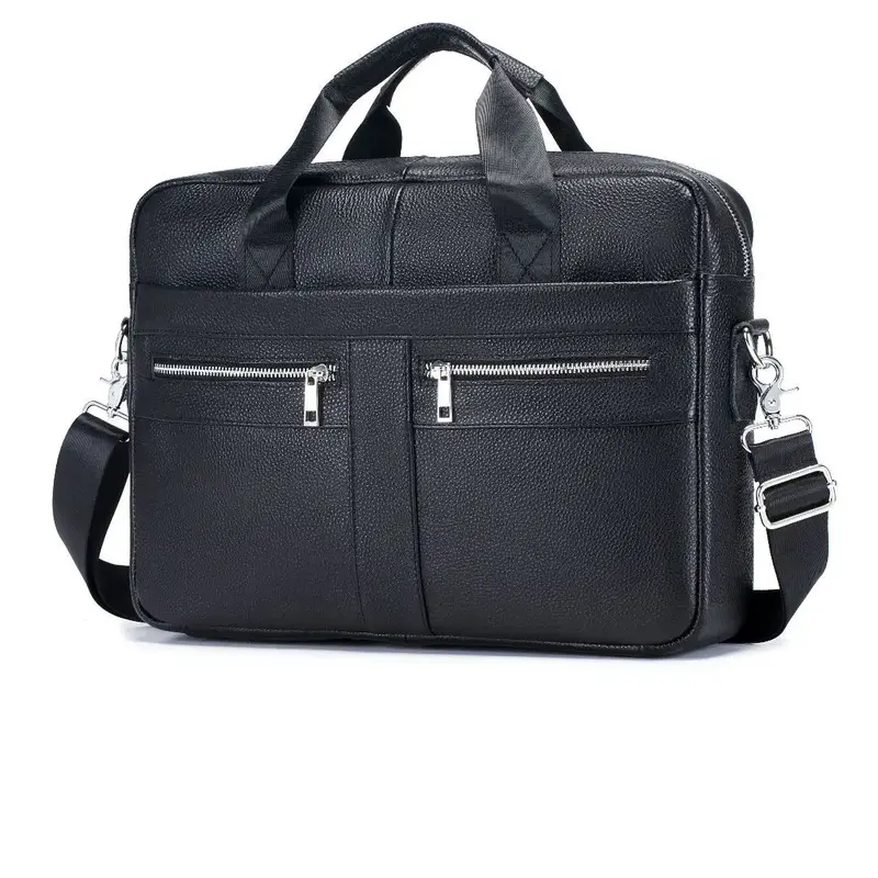 2024 New Luxury Cow Genuine Leather Business Men's Briefcase Male Shoulder Bag Men's Messenger Bag Tote Computer Handbag