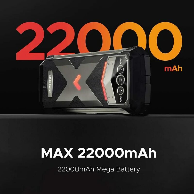 Смартфон DOOGEE V Max Plus защищенный, 22000 мАч, 36 Гб (16 + 20), 512 ГБ, 6,58 МП, 120 дюйма, 7050 Гц