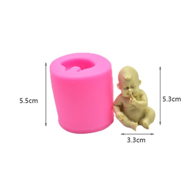 Molde de silicona 3D para pastel de Baby Doll, herramientas de decoración de pasteles de Fondant para fiesta de bebé, moldes para hornear de Chocolate para cupcakes
