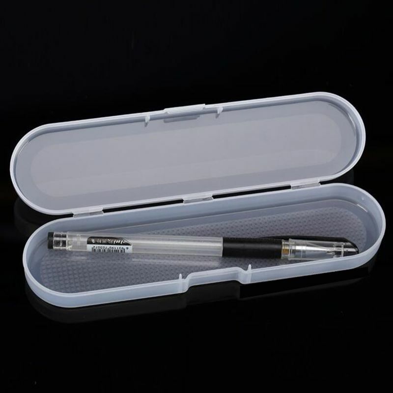 المحمولة شفافة وواضحة صندوق تخزين أقلام الرصاص مع غطاء يتوقف ، المفاجئة إغلاق القلم ، ماكياج المنظم ، 17.8*4.4*2.3 مللي متر