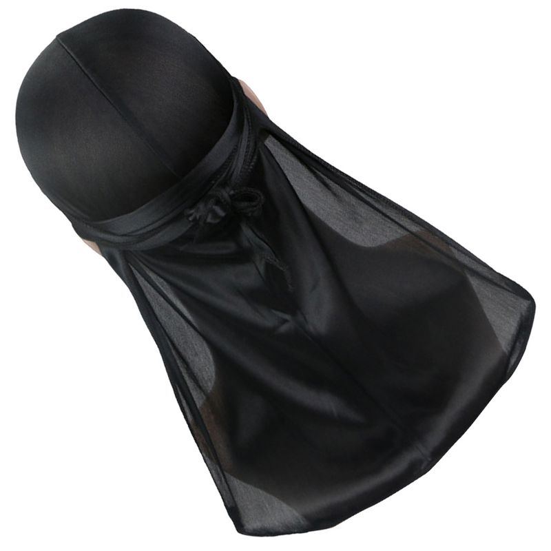 Turbante de Seda para Homens e Mulheres, Headwraps Cetim Sedoso, Bandanas Cauda Longa, Durag Elástico