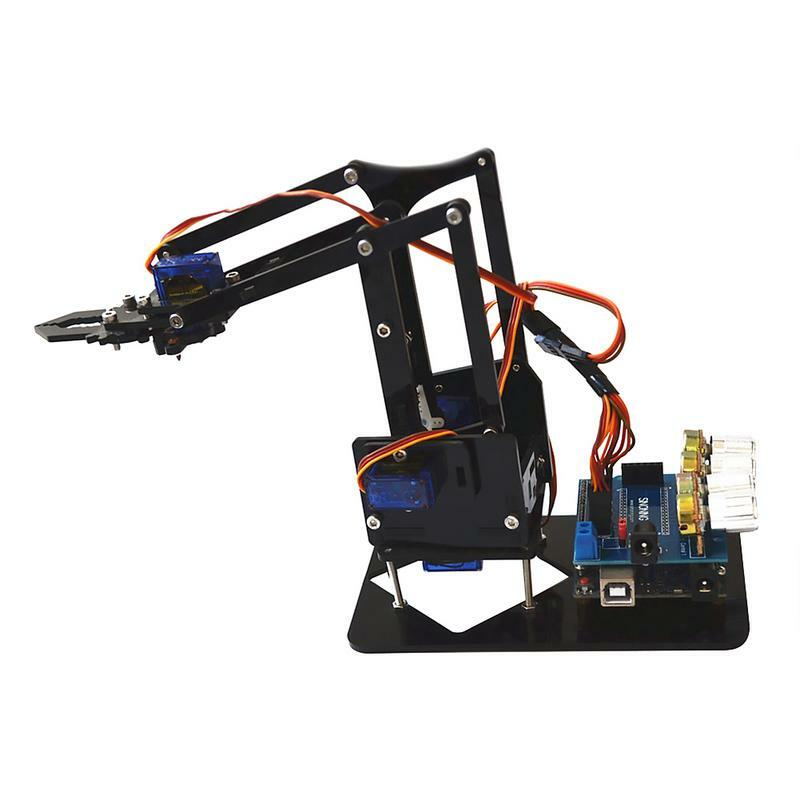 Robot Arm Kits Robot Manipulator Claw Easy To Assemble Arm Robotic Toy Arm Kit DIY Programming Robot for Girls Boys Above 8 Year