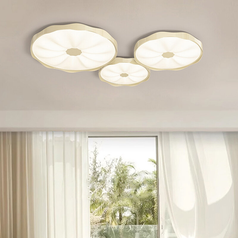 蓮の形をしたLEDシーリングライト,モダンでクリエイティブなデザイン,温かみのあるライト,目の保護,リビングルームの照明,装飾的なシーリングライト