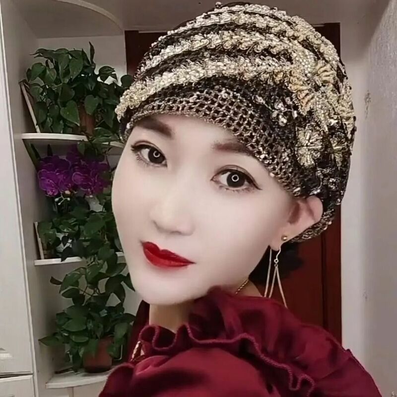 Pañuelo de cabeza musulmán para mujer, turbante de encaje de algodón Retro, envolturas para la cabeza africanas, Color sólido