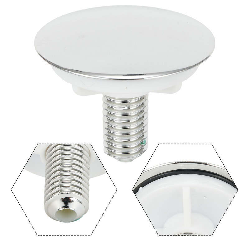 49mm Kitchen Sink Tap Hole Covers ABS Chrome Decorative Cover Kitchen Supplies Fit Standard 16~35mm Overflow Holes