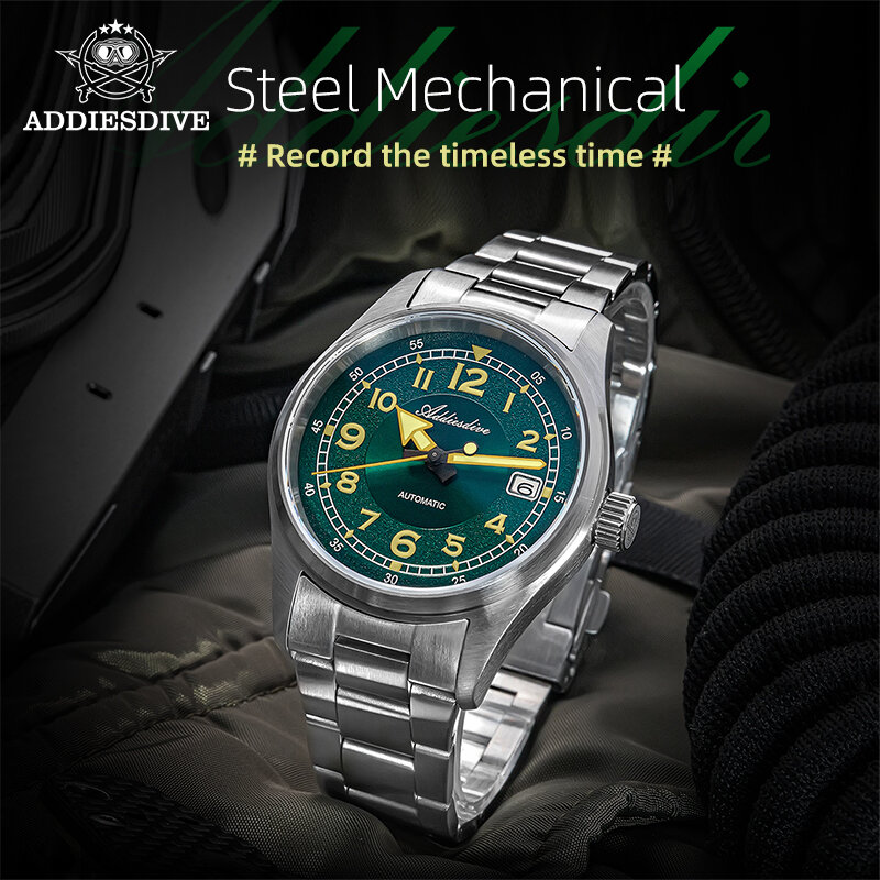 ADDIESDIVE-Relógio de mergulho mecânico automático masculino, aço inoxidável, relógios de pulso luminosos, Sapphire, impermeável, 39mm, 200m, NH35