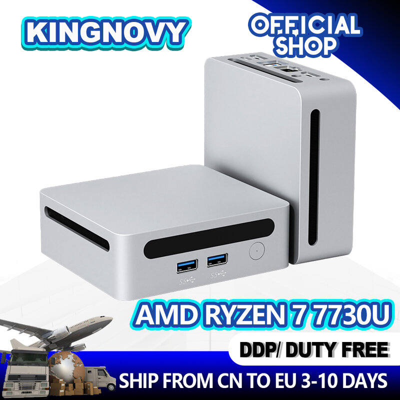 Top Sale AMD Mini Computer Ryzen 7 7730U 9 5900HX With Super Silent Fan WiFi 6 Windows 11 Pro 8K 2*HDMI Type-C Small PC VESA