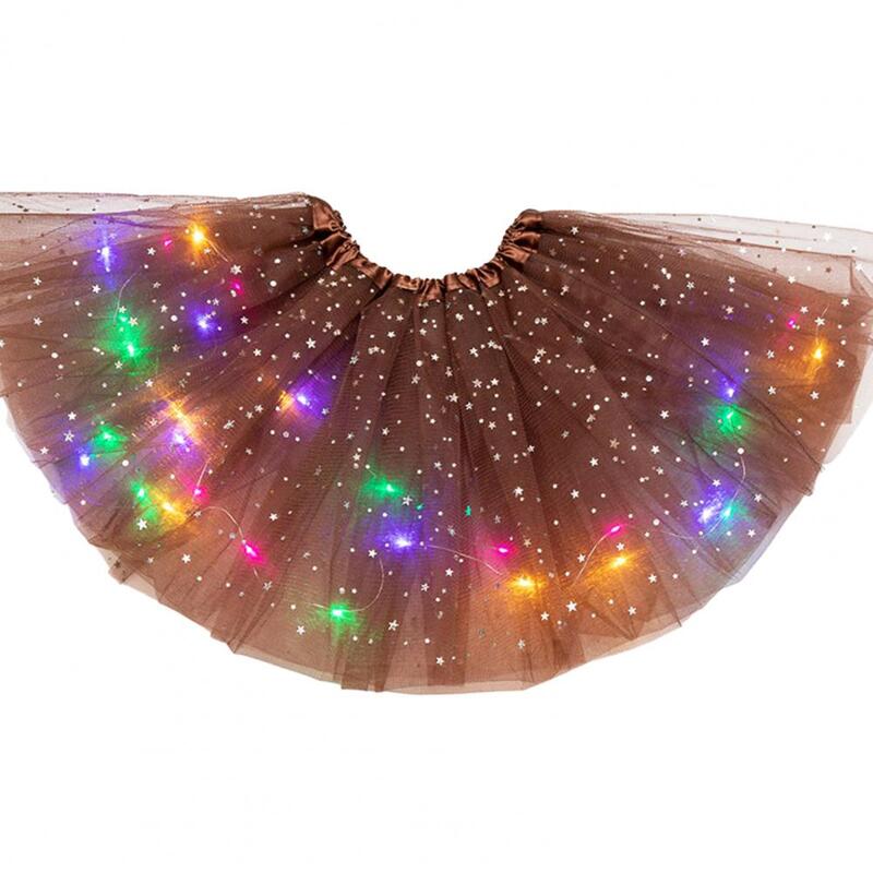 Falda de princesa con LED para mujer, minifalda de baile para fiesta, disfraz, ropa para Club, baile, fiesta, actuación, Falda corta