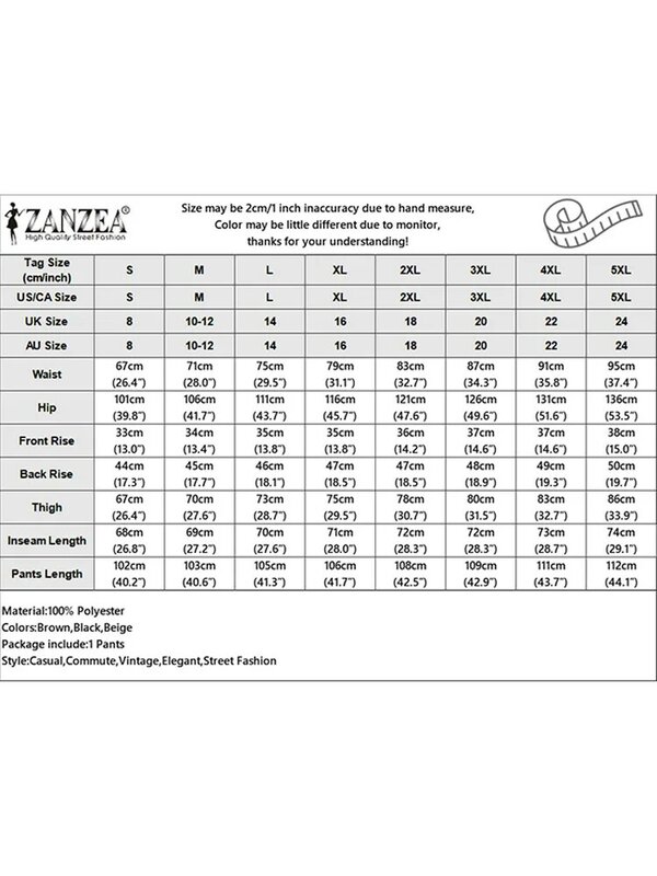 ZANZEA-pantalones capri de cintura alta para mujer, Capris elegantes e informales, de Color liso, largos y holgados, para verano, 2024