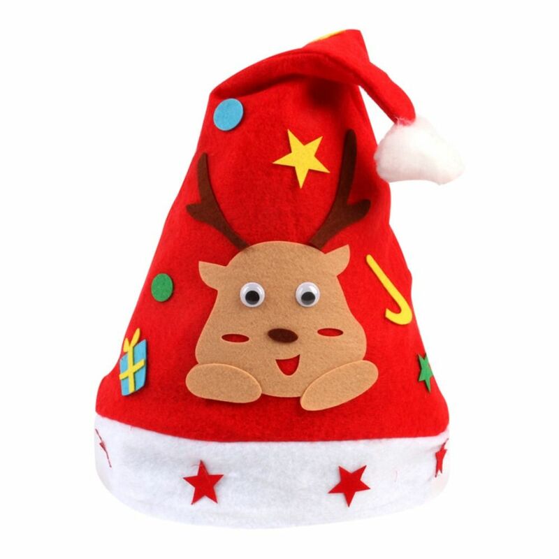 Chapéu de Santa artesanal para o Natal, tecido não tecido, alces, Kringle, Natal, pai, brinquedo de DIY