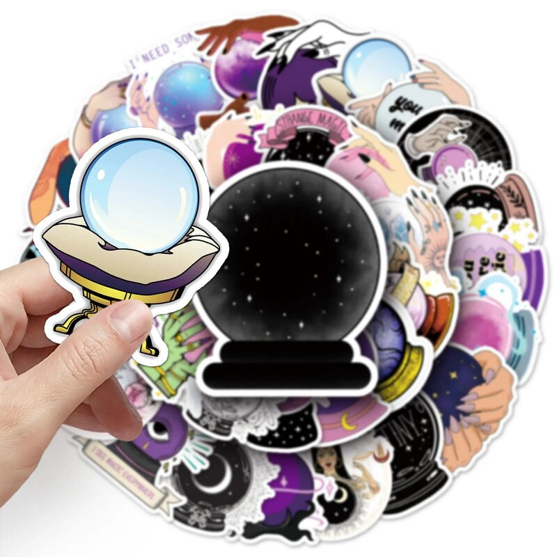 50 Stuks Cartoon Kristallen Bol Serie Graffiti Stickers Geschikt Voor Laptop Helmen Desktop Decoratie Diy Stickers Speelgoed Groothandel