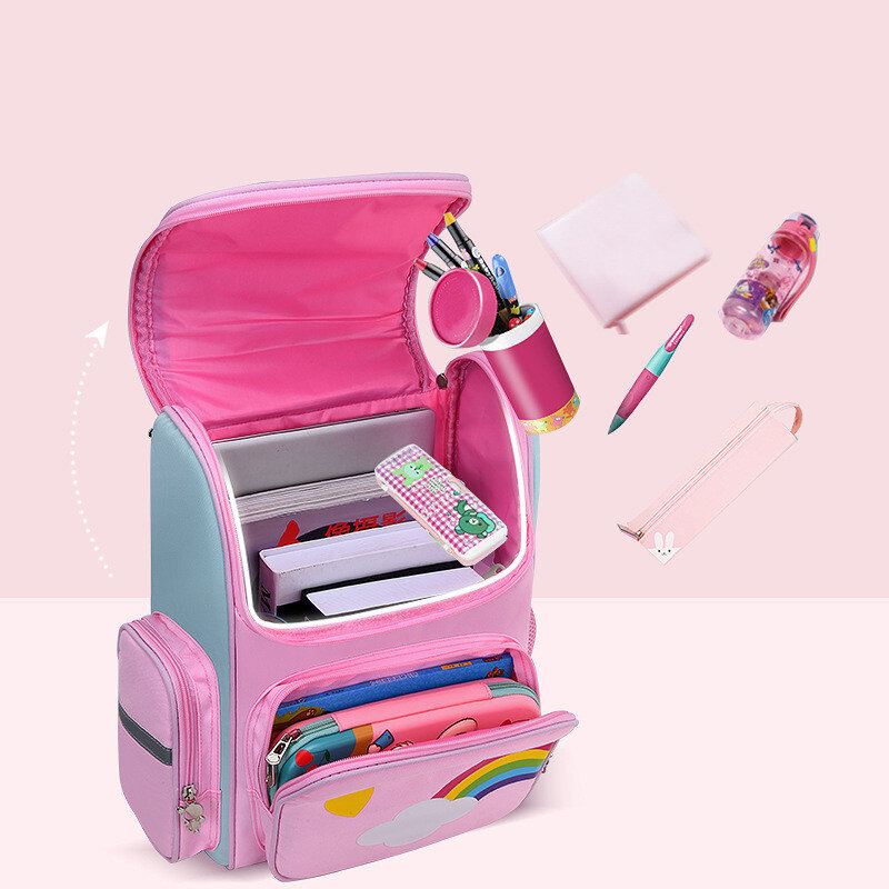 children school backpack cute cartoon bags for girls luminous pink book bag primary student