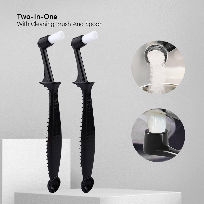 1PC Coffee Brush Espresso Coffee Machine Cleaning Brush Integrated Two-In-One With Cleaning Brush And Spoon Cleaning Tools