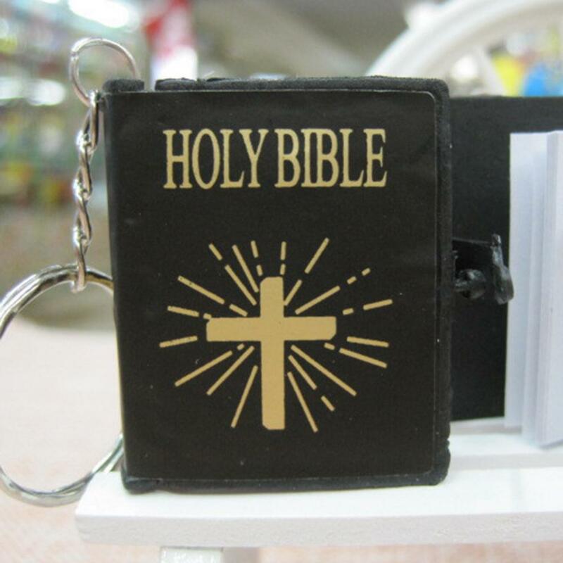 Mini Bíblia Sagrada Cruz Pingente Chaveiro, Chaveiro Religioso Cristão, Decoração Presentes