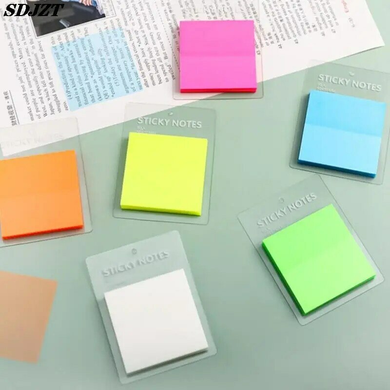 Przezroczysta kartki samoprzylepne wodoodporna kolorowa przezroczysta notatnik wysłana samoprzylepna Memo wiadomość z przypomnieniem Office School
