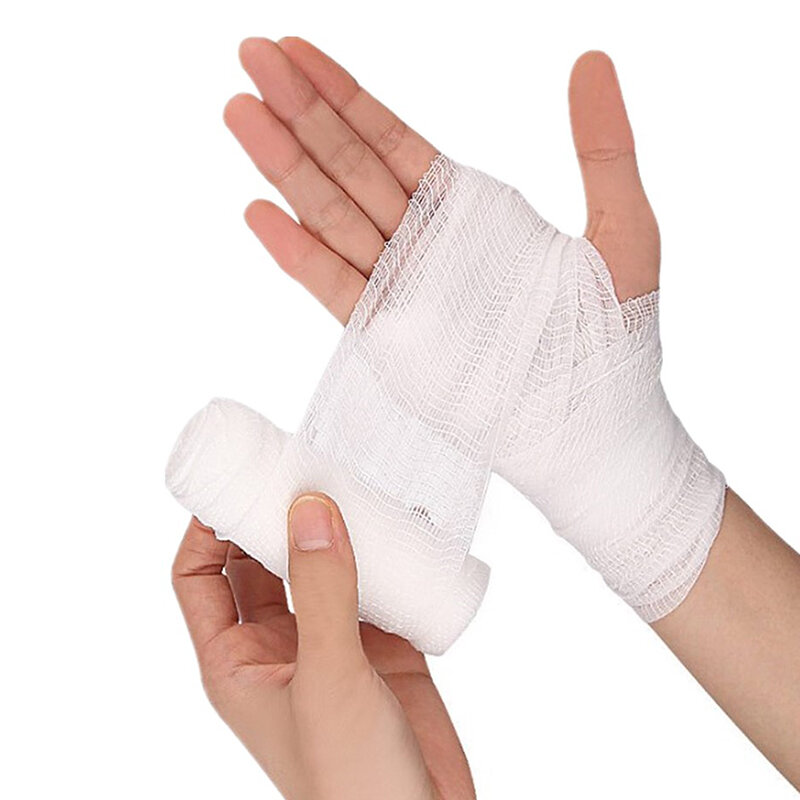 Cotton Gauze Elastic Bandage Disposable First Aid Wound Dressing Tear Resistant Bandage Roll Fixation Absorbent Cotton