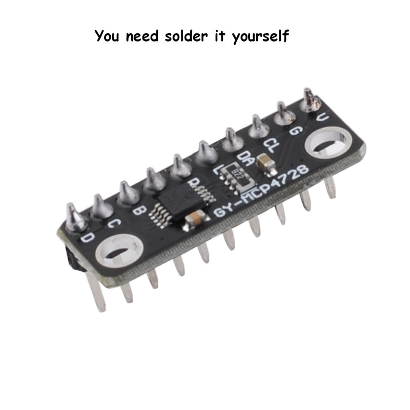 MCP4728 Convertisseur numérique-analogique de façades de 12 bits avec la technologie d'installation de radiateur de mémoire d'EEPROM Wild de capteur I2C GY-MCP4728 de puissance faible