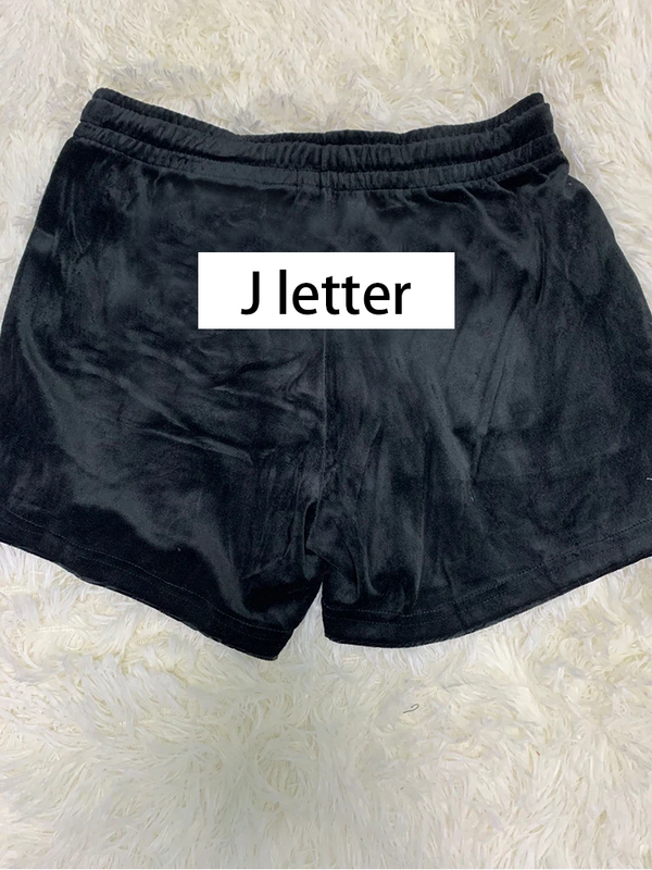 Pantalones cortos de Velour Y2k para mujer, ropa deportiva con cordón, para gimnasio, trotar, con dos bolsillos laterales