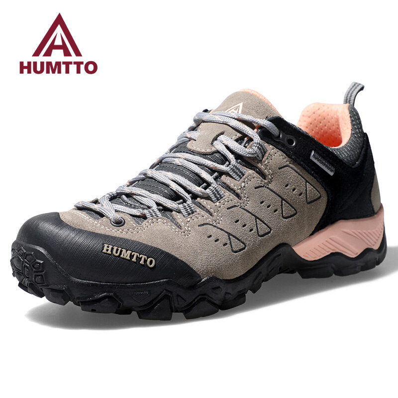 HUMTTO-zapatos de senderismo impermeables para mujer, zapatillas informales de cuero para escalada, de diseñador de lujo, para invierno