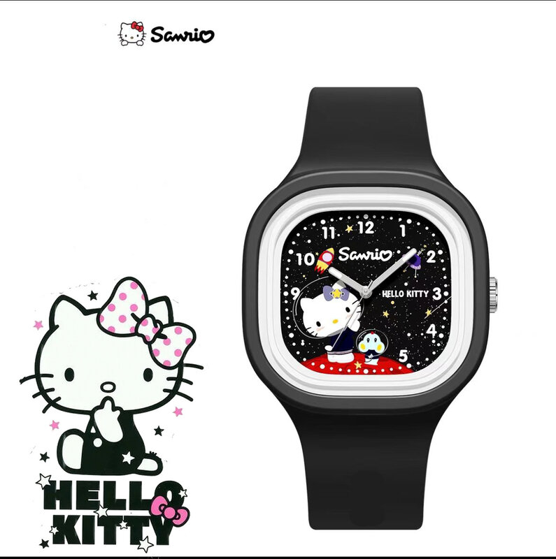 Nuovo Anime Sanrio Watch Cinnamoroll Watch Four Square Candy Silicone Quartz Casual Cartoon Melody Watch Girl Child Birthday Gift