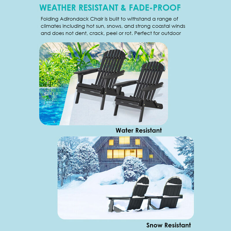 Складной стул Adirondack, устойчивый к атмосферным воздействиям стул для газона