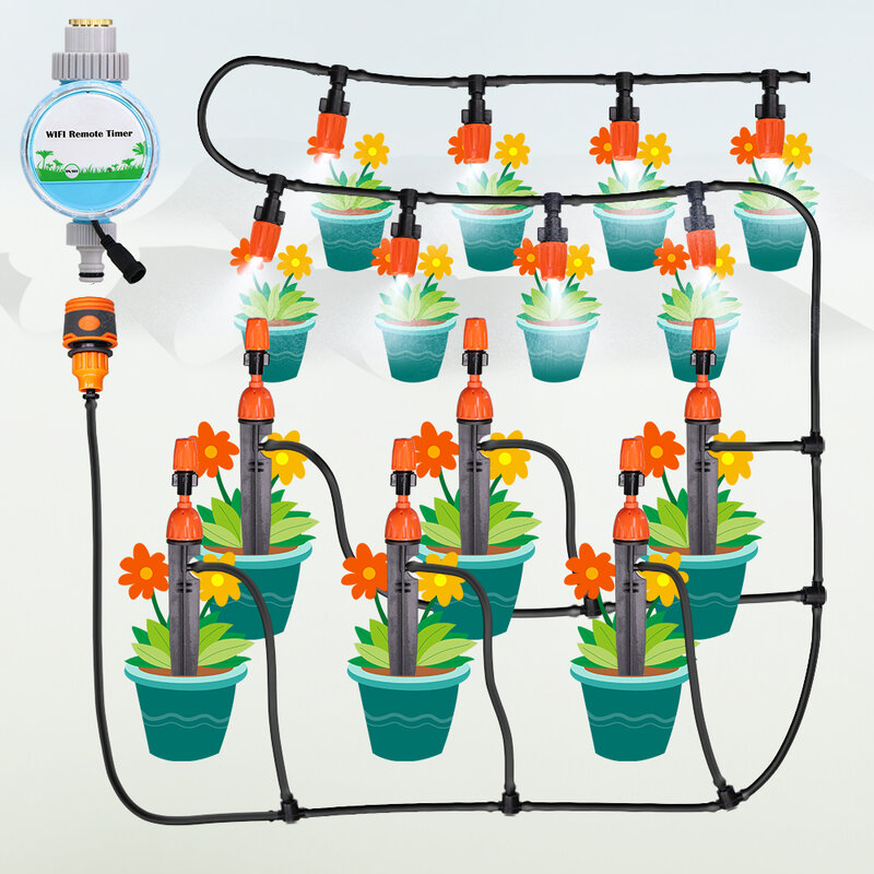 정원 급수 호스 5m-140m, PVC 소프트 튜브, 1/8 1/4 3/8, 마이크로 드립 관개 튜브, 수초 꽃 가든호스 파이프