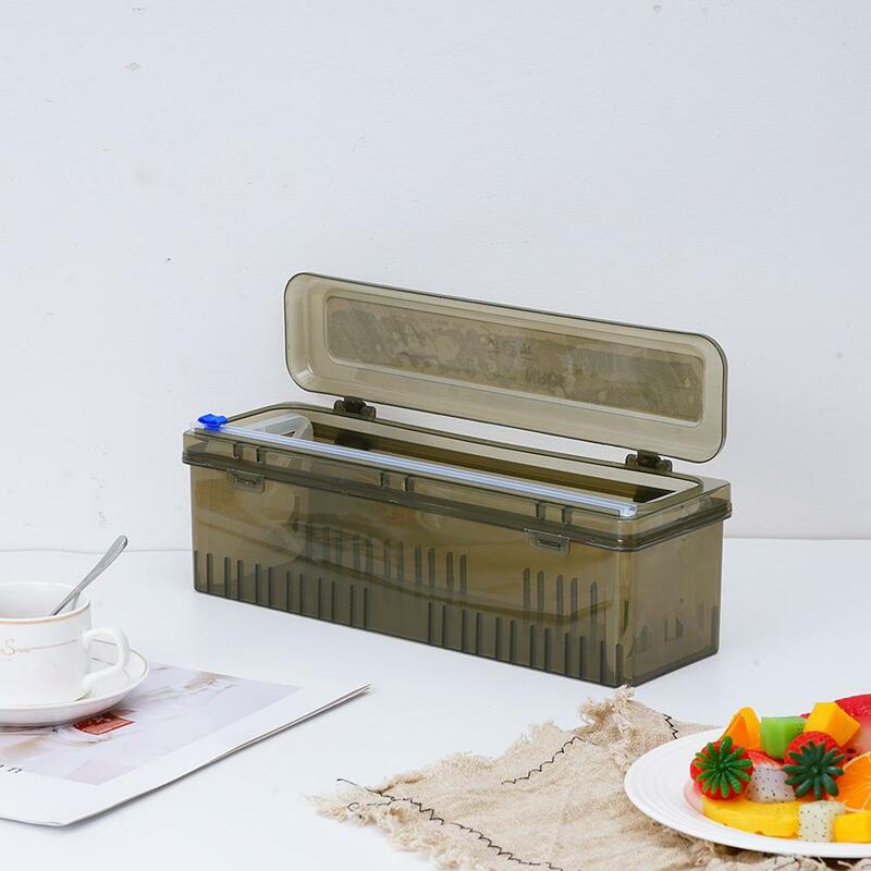 Dispenser plastik bungkus memperbaiki Foil, pemotong Film lengket pembungkus makanan plastik tajam Dispenser pemotong penata Aksesori alat dapur