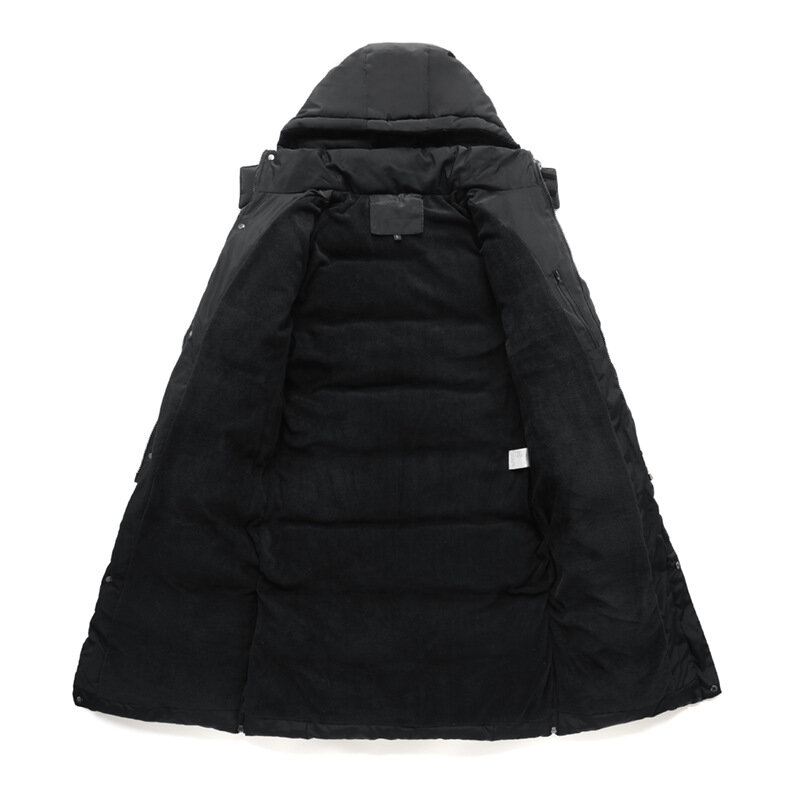 メンズロングコットンダウンコート,厚手のジャケット,暖かく,膝上,暖かく,大きい,カジュアル,冬に最適