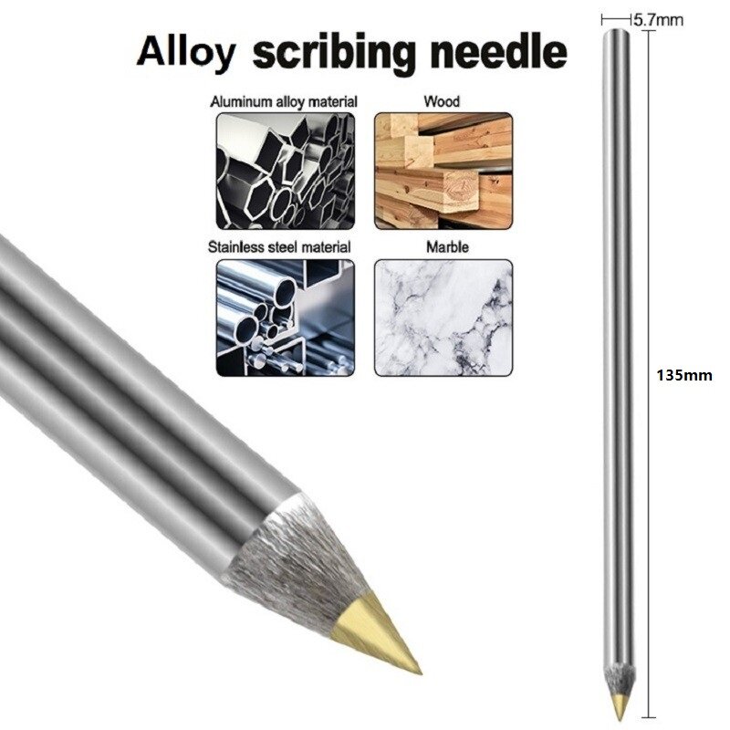 Alloy Scribe Pen Carbide Scriber Pen Metal Wood Glass Tile Cutting Marker Pencil Metalwork Woodworking Hand Tools