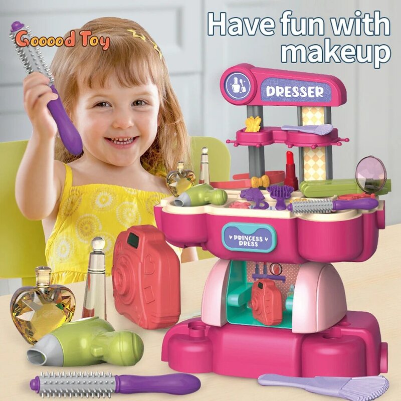 Udawaj, że bawisz się 2 w 1 motor dla dzieci symulacja makijaż kredens Supermarket grać w domu wczesne zabawki edukacyjne zabawki dla dziewczynek
