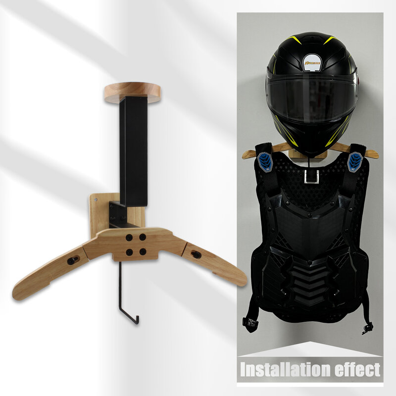 Soporte de pared para casco de motocicleta, colgador de madera de aleación 2024, para almacenamiento de garaje, equipo de ciclismo