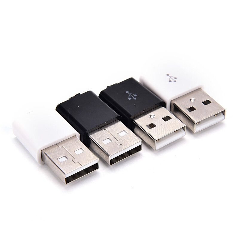 Conector do adaptador de montagem USB macho, soquete DIY, ângulo direito níquel, 10pcs por lote