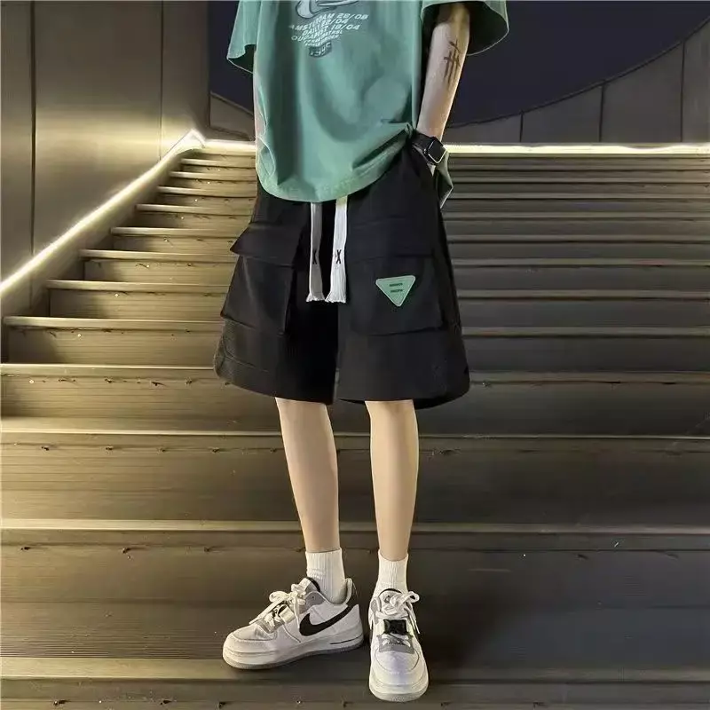 Pantaloncini Cargo da uomo con tasche elastico in vita pantaloni corti maschili Draw String Waffle Strech Designer abbigliamento elegante 2024 Fashion